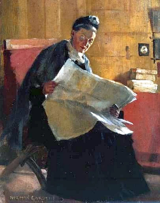 Una donna che legge un giornale 1891
